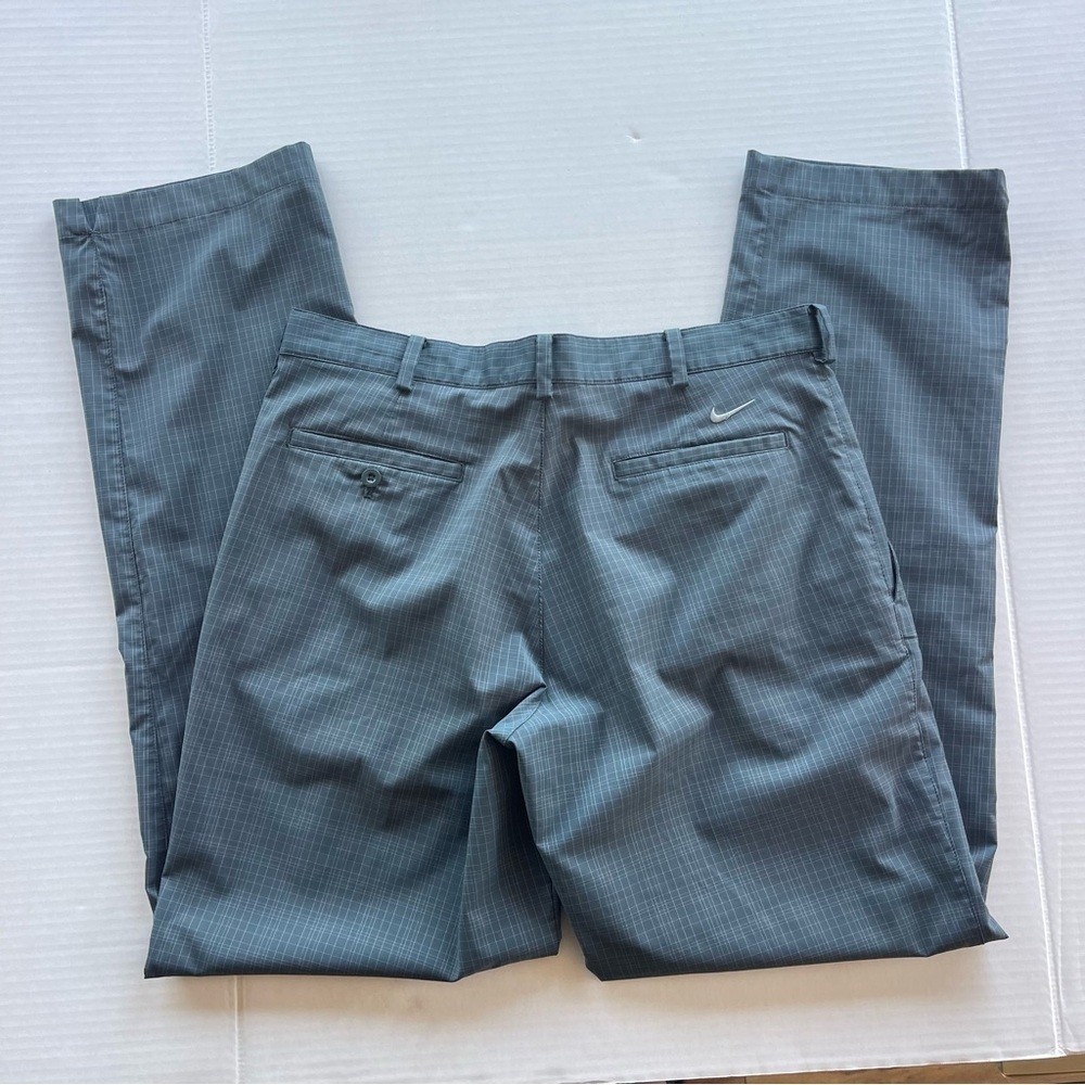 Nike Golf Dri-fit pants 34/34 M Plaid Dark Grey - Picture 13 of 15